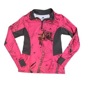 Medium Mossy Oak Pink & Camo Pullover With Thumb Holes
